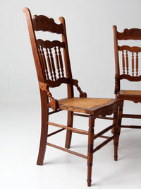 antique Eastlake Revival cane seat dining chairs | set of 3
