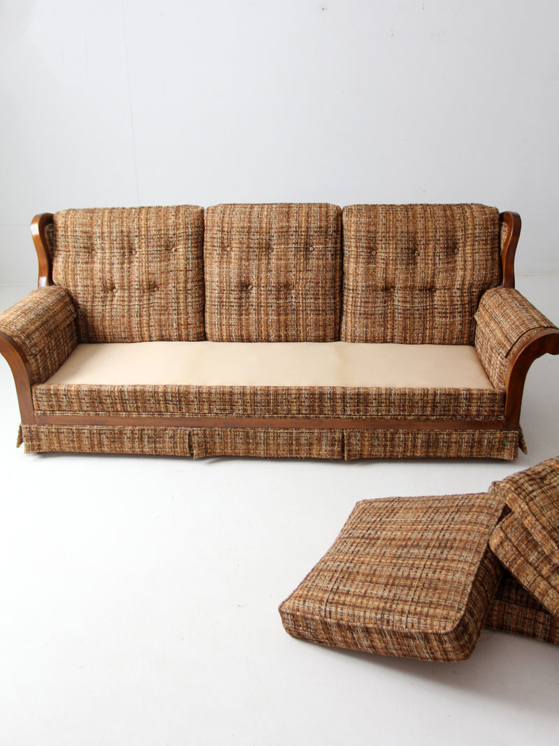 mid century tweed sofa