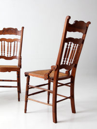 antique Eastlake Revival cane seat dining chairs | set of 3