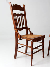 antique Eastlake Revival cane seat dining chairs | set of 3