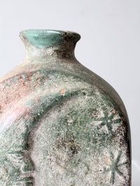 vintage cement sun and moon vase