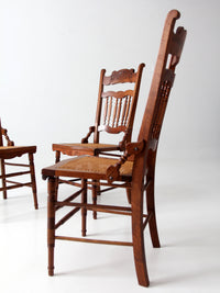 antique Eastlake Revival cane seat dining chairs | set of 3