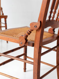 antique Eastlake Revival cane seat dining chairs | set of 3
