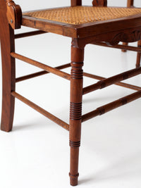 antique Eastlake Revival cane seat dining chairs | set of 3