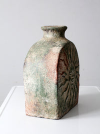 vintage cement sun and moon vase