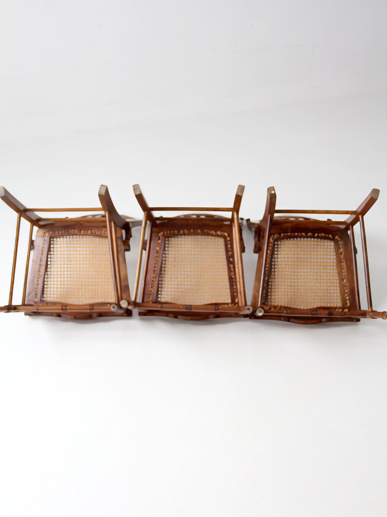 antique Eastlake Revival cane seat dining chairs | set of 3
