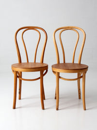 pair of vintage ZPM Radomsko bentwood cafe chairs