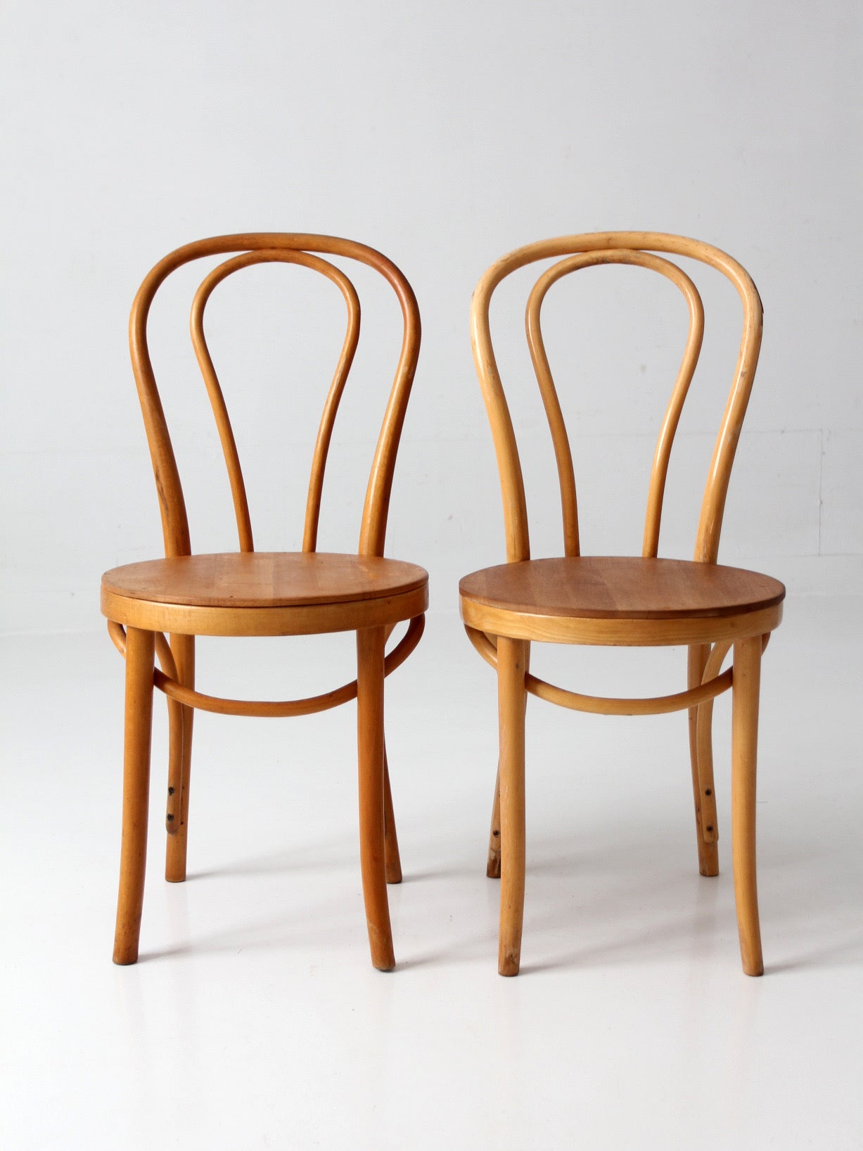 pair of vintage ZPM Radomsko bentwood cafe chairs