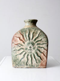 vintage cement sun and moon vase