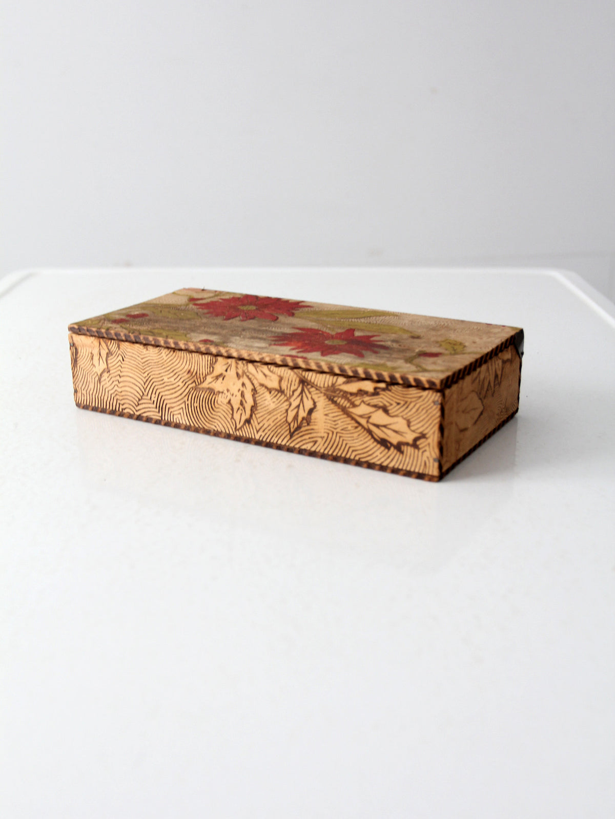 Victorian pyrography box