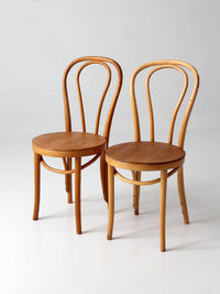 pair of vintage ZPM Radomsko bentwood cafe chairs