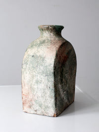 vintage cement sun and moon vase