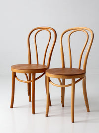 pair of vintage ZPM Radomsko bentwood cafe chairs