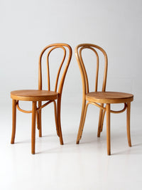 pair of vintage ZPM Radomsko bentwood cafe chairs