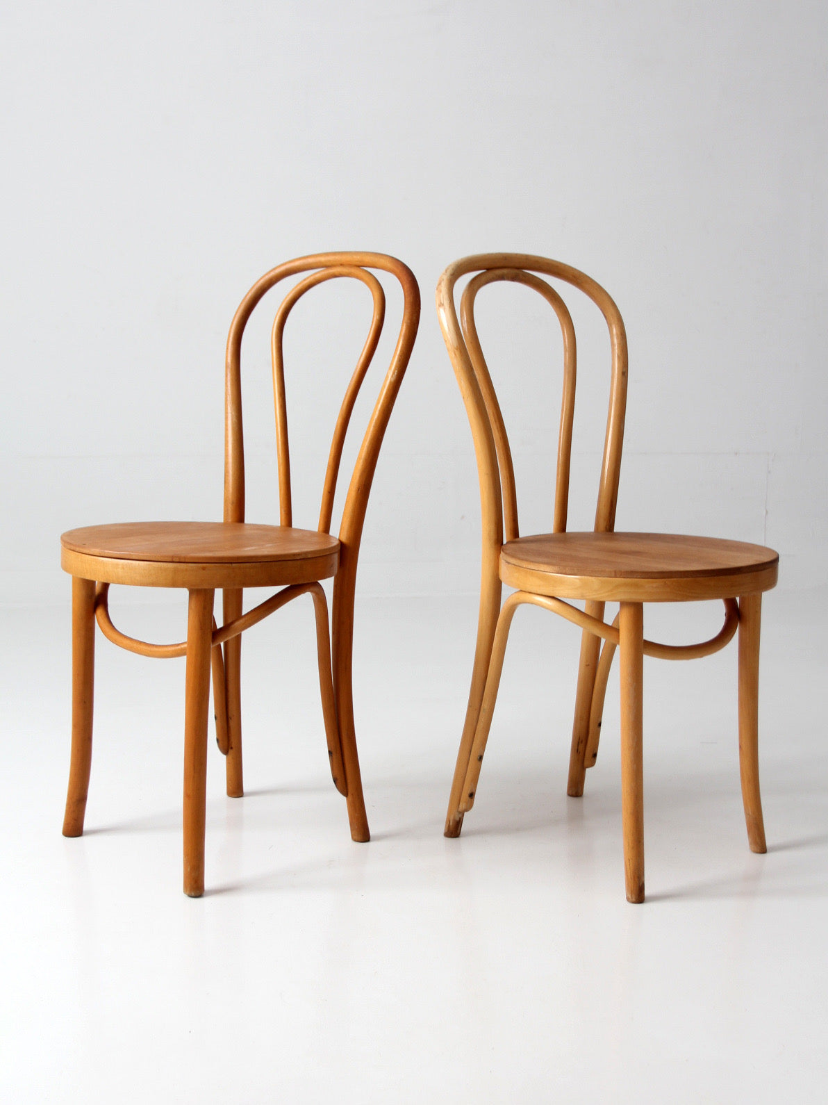 pair of vintage ZPM Radomsko bentwood cafe chairs