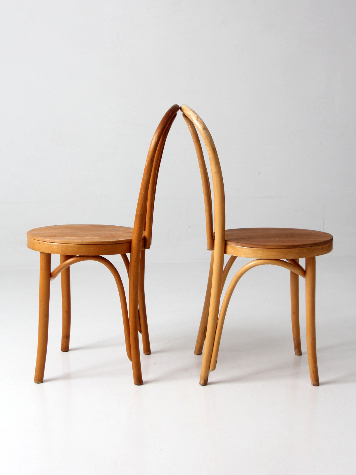 pair of vintage ZPM Radomsko bentwood cafe chairs
