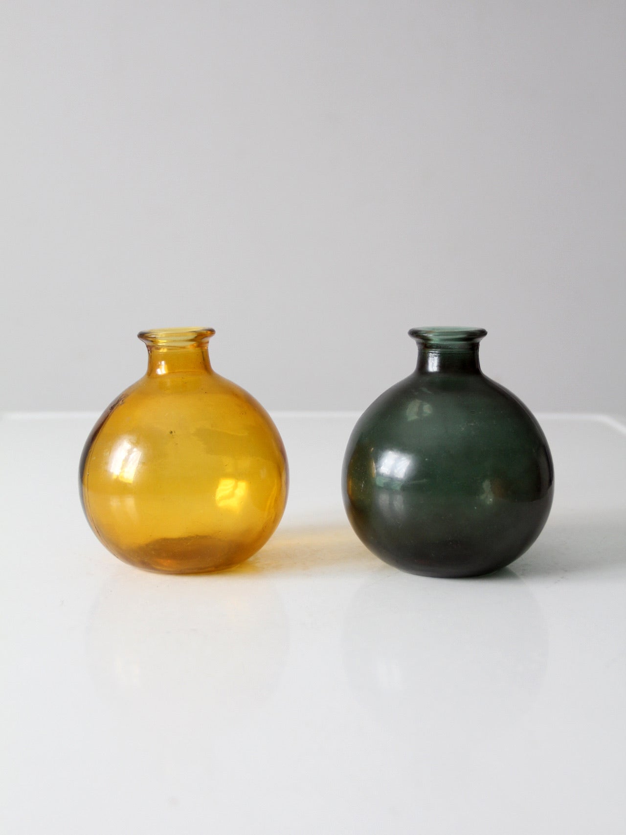vintage recycled glass vases pair
