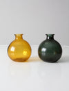 vintage recycled glass vases pair
