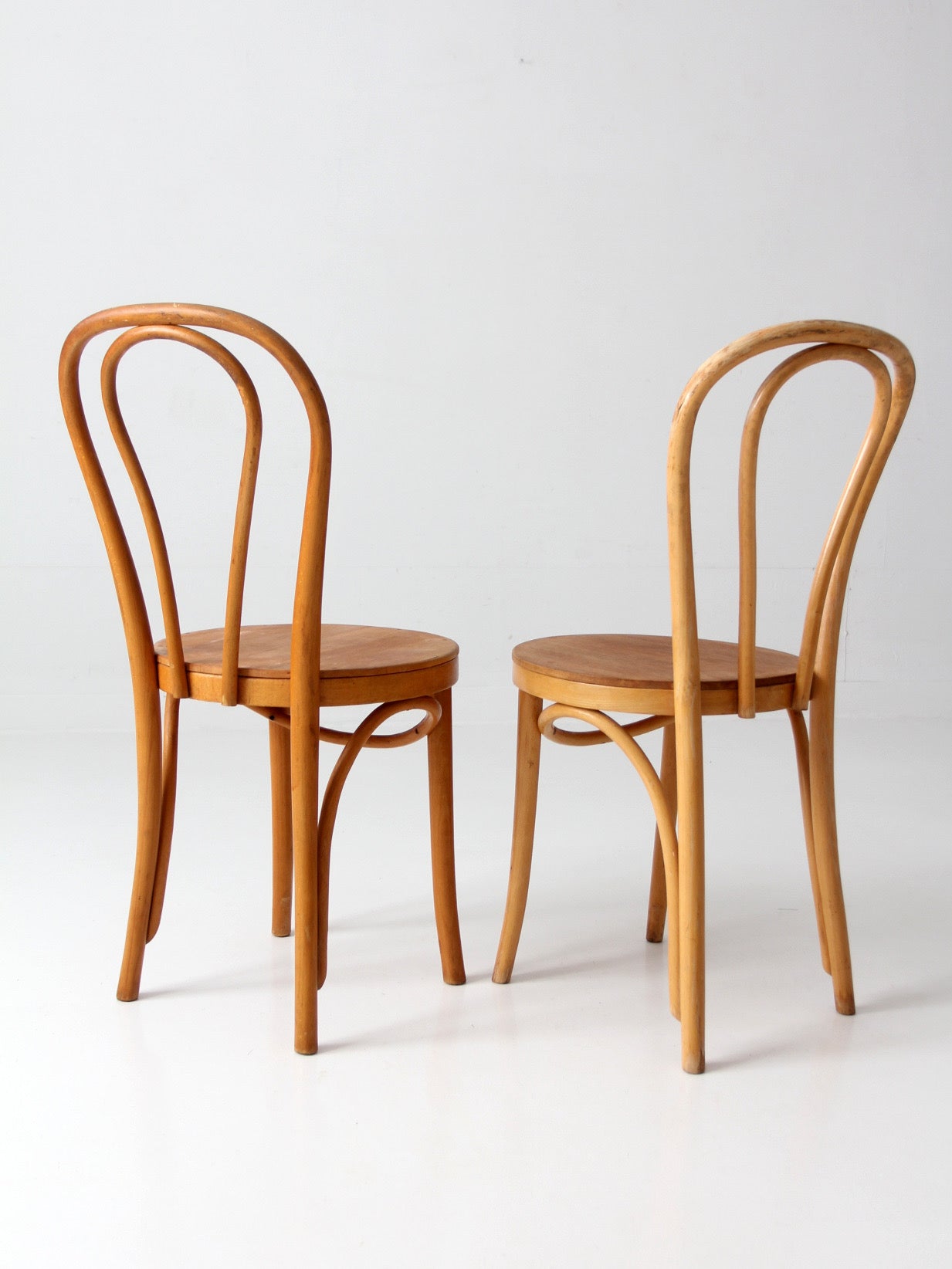 pair of vintage ZPM Radomsko bentwood cafe chairs
