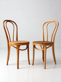 pair of vintage ZPM Radomsko bentwood cafe chairs