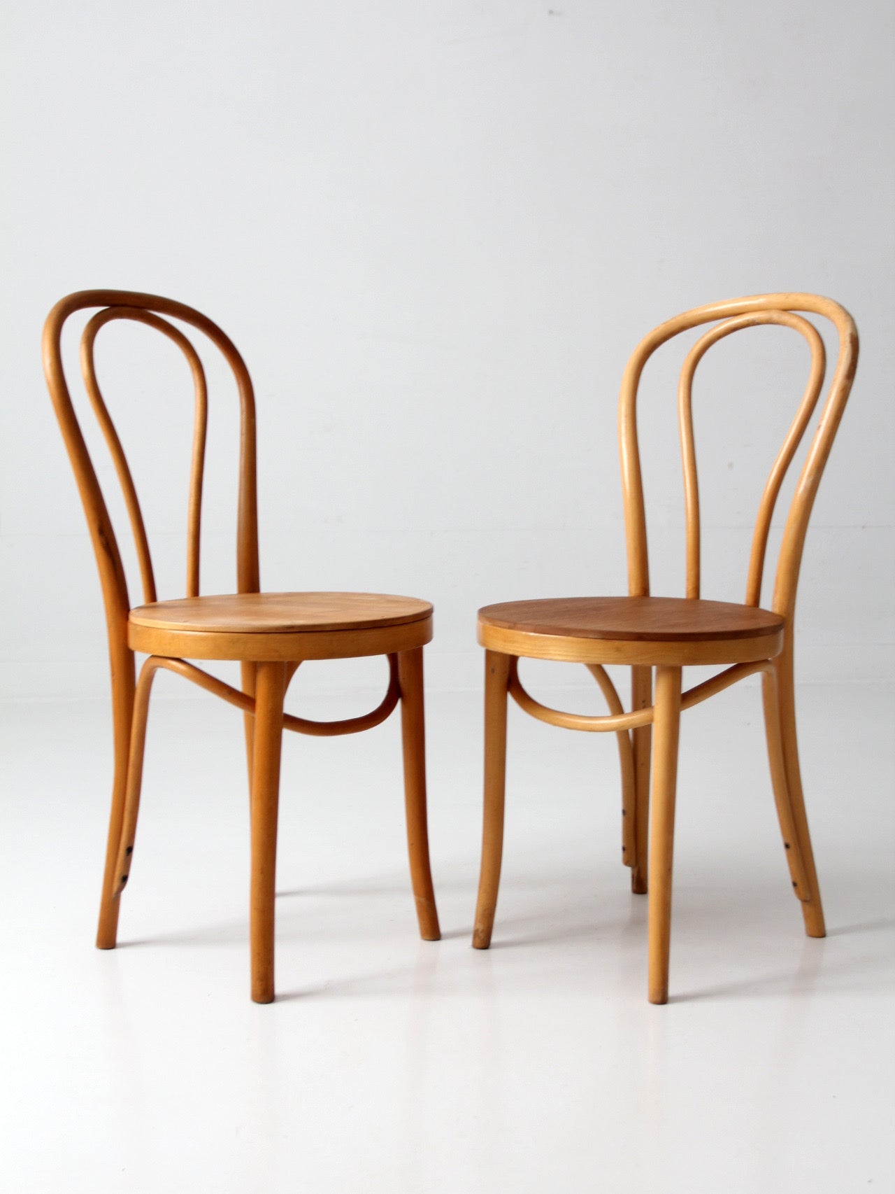pair of vintage ZPM Radomsko bentwood cafe chairs