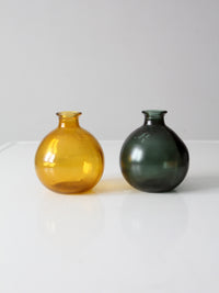 vintage recycled glass vases pair