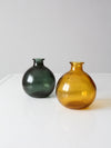 vintage recycled glass vases pair