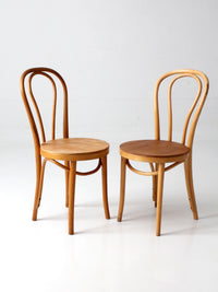 pair of vintage ZPM Radomsko bentwood cafe chairs