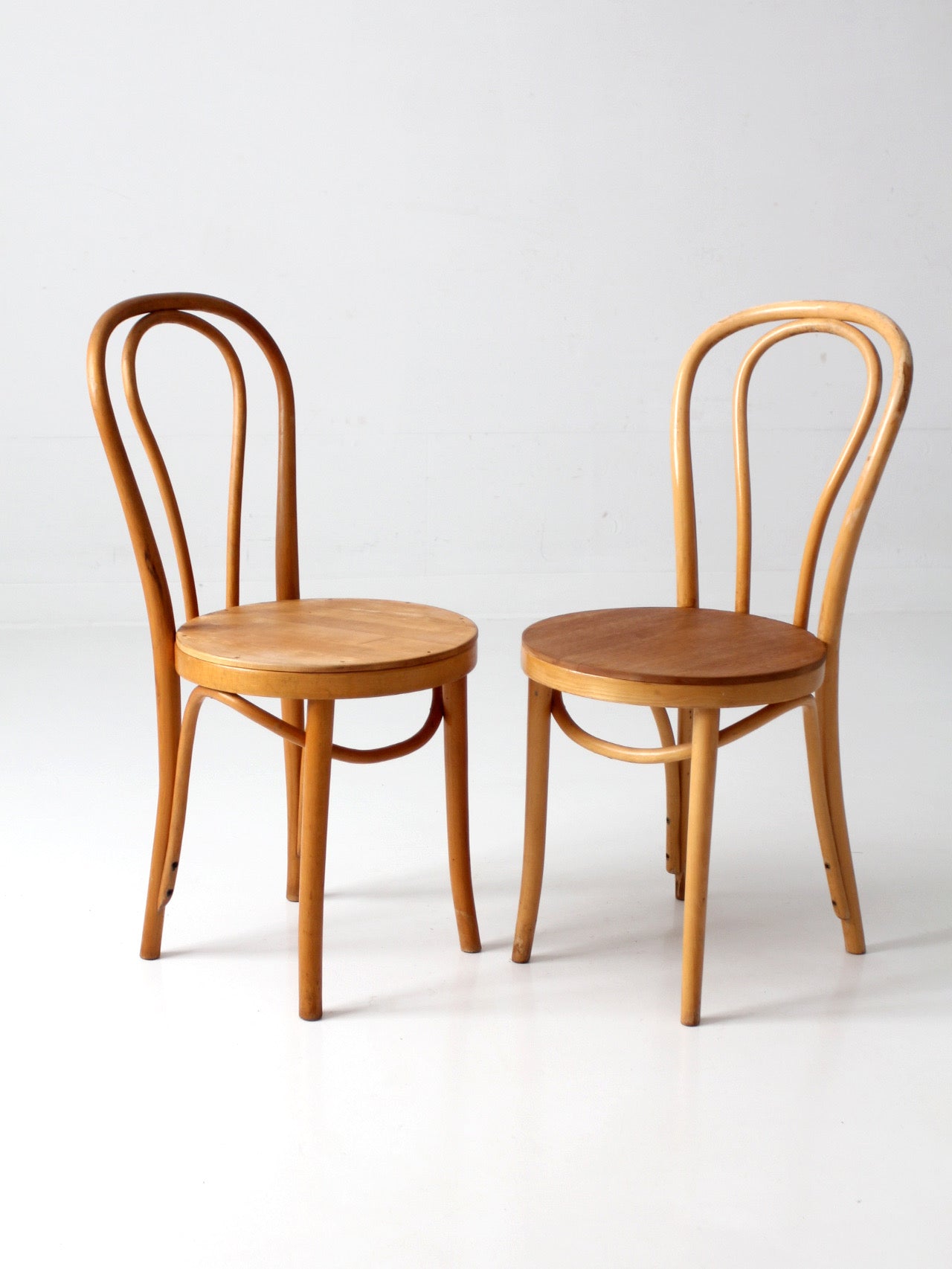 pair of vintage ZPM Radomsko bentwood cafe chairs