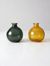 vintage recycled glass vases pair