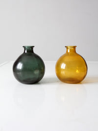vintage recycled glass vases pair