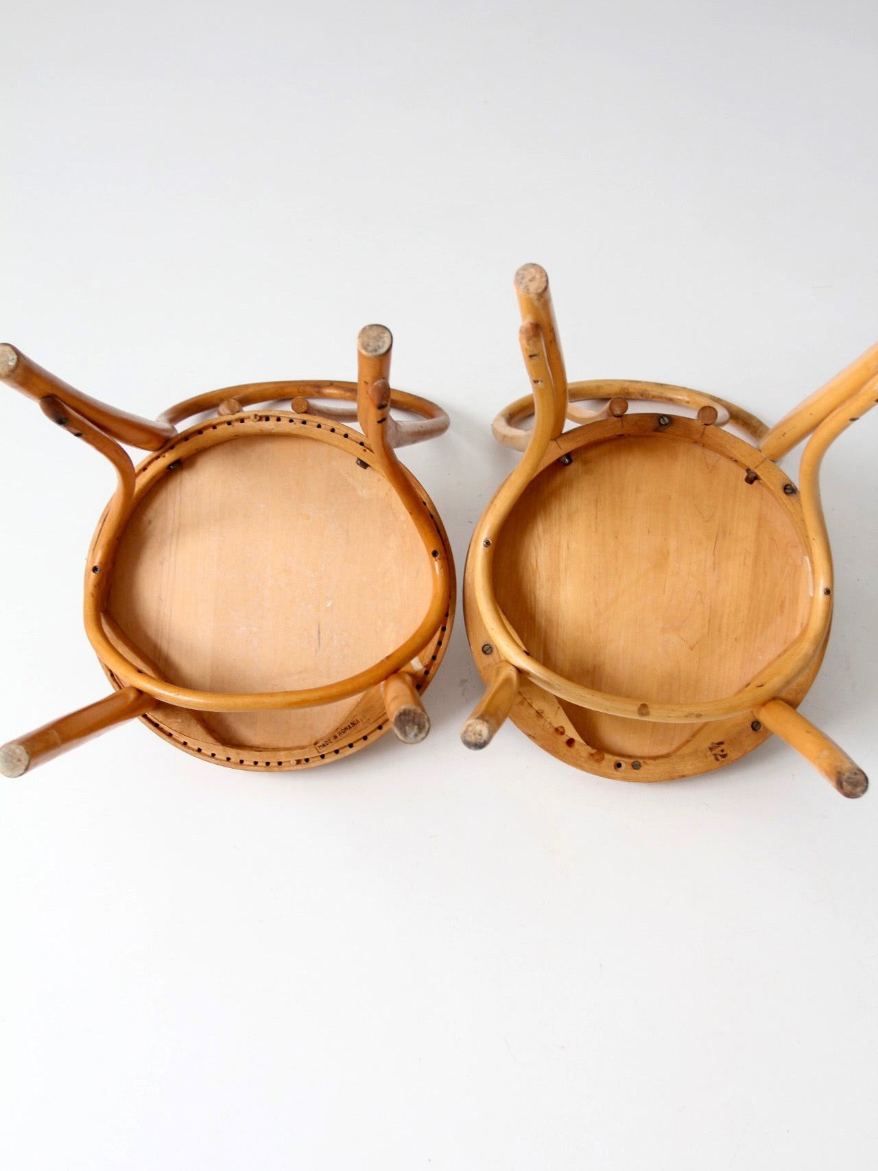 pair of vintage ZPM Radomsko bentwood cafe chairs