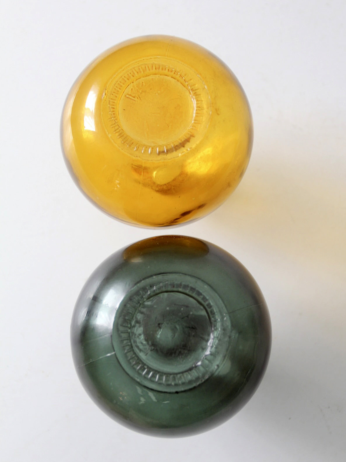 vintage recycled glass vases pair