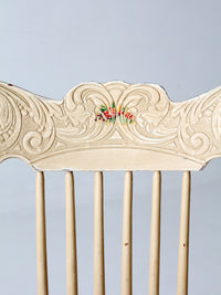 pair of antique folk art painted farmhouse chairs