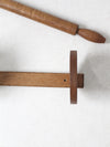 vintage wooden wall mount towel rack