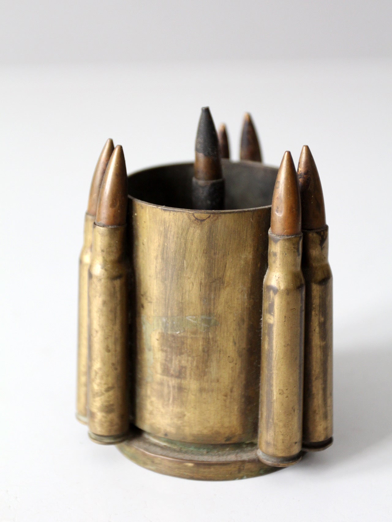 vintage trench art brass vase