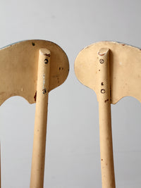 pair of antique folk art painted farmhouse chairs