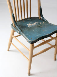 pair of antique folk art painted farmhouse chairs