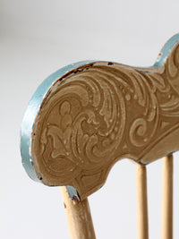 pair of antique folk art painted farmhouse chairs