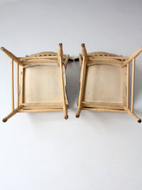pair of antique folk art painted farmhouse chairs