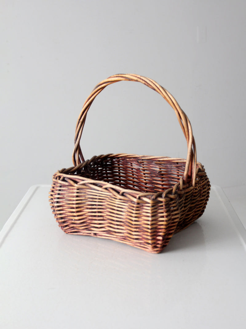 vintage wicker harvest basket