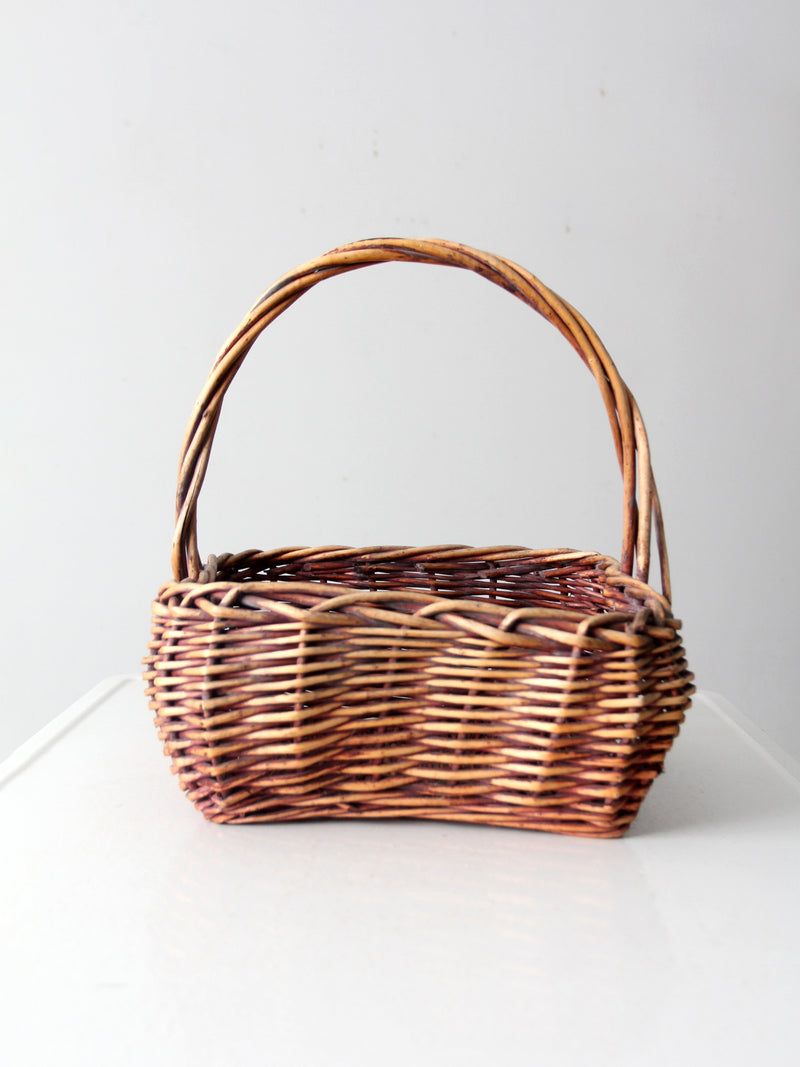 vintage wicker harvest basket