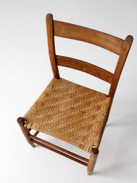 antique ladder back chair with woven splint seat