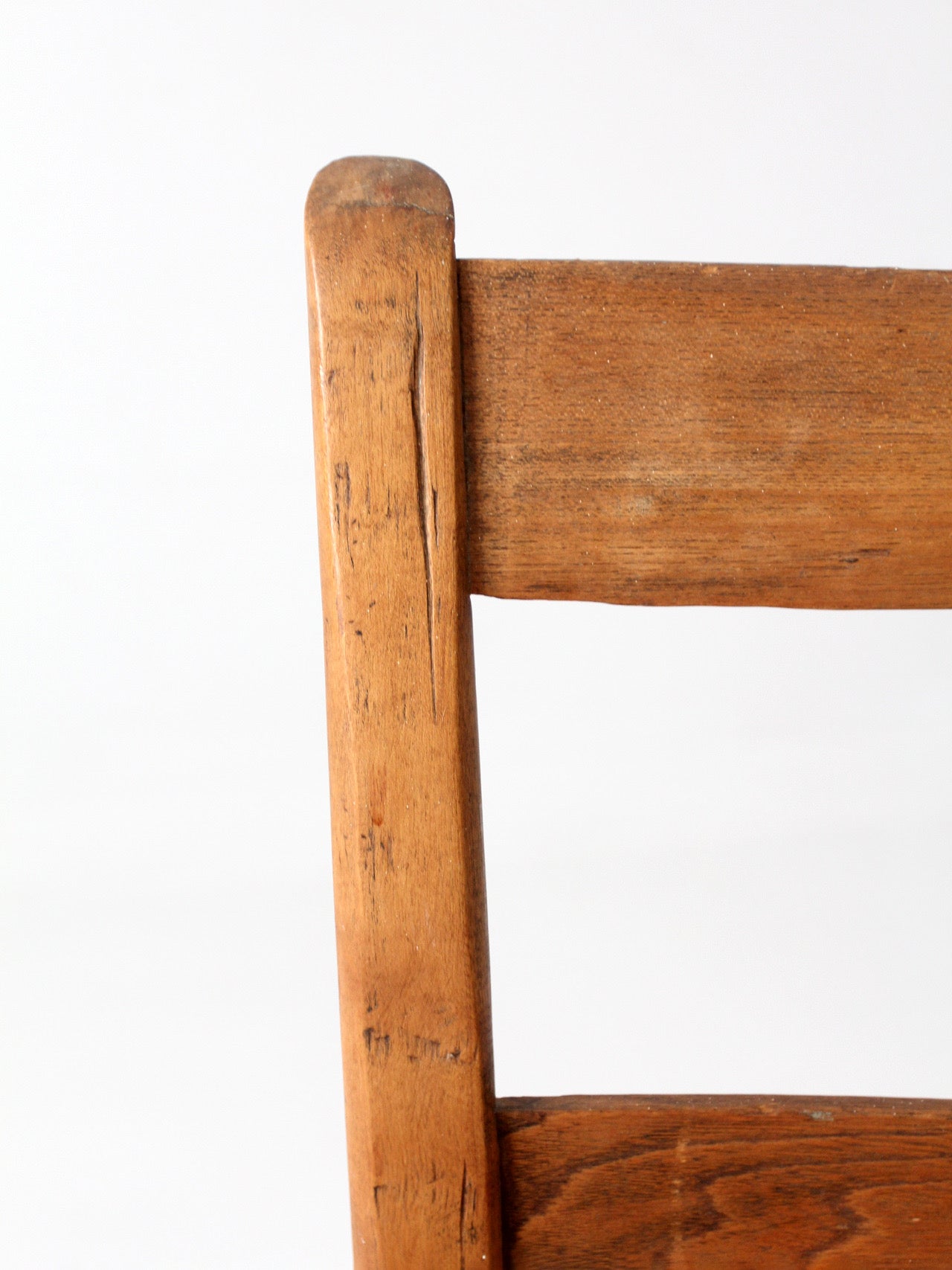 antique ladder back chair with woven splint seat