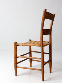 antique ladder back chair with woven splint seat