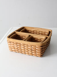 vintage wicker organizing basket set 4