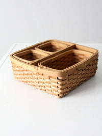 vintage wicker organizing basket set 4