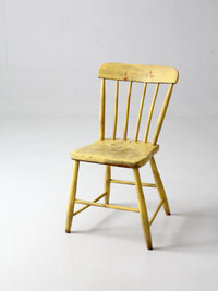 antique primitive painted plank seat chair