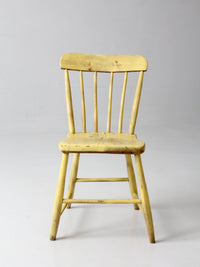 antique primitive painted plank seat chair