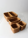 vintage wicker organizing basket set 4